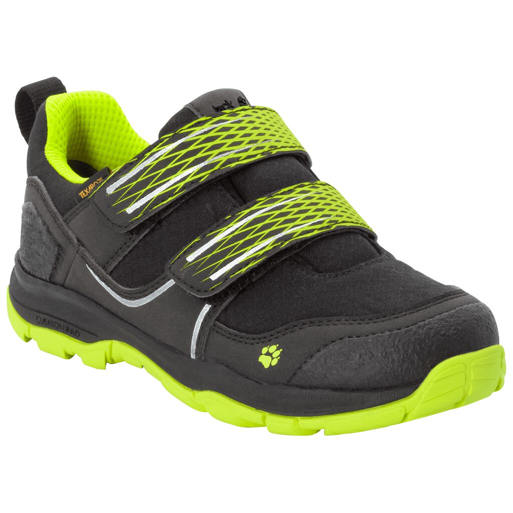 Jack Wolfskin MTN ATTACK 3 TEXAPORE LOW Chaussures Enfant Noir/Vert Clair - CPGQZFN-74